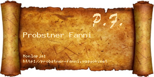 Probstner Fanni névjegykártya